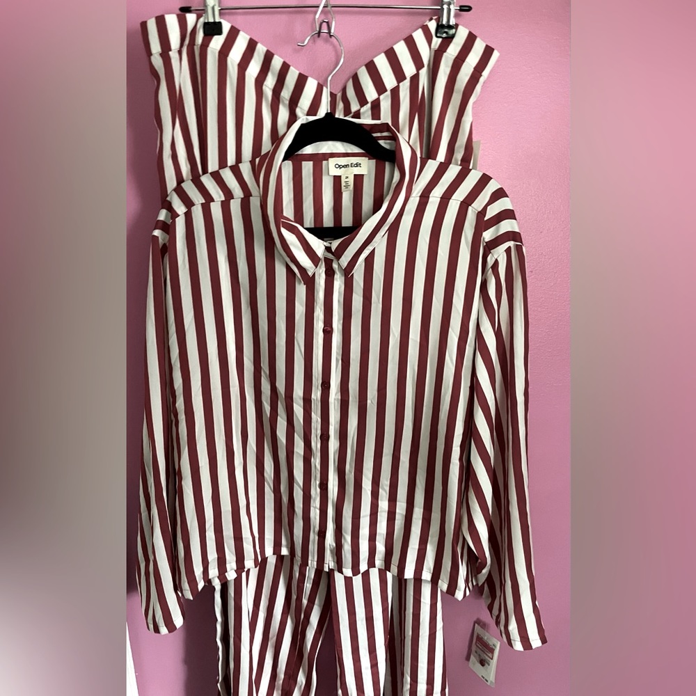 Open Edit Plus Size Satin PJ Lounge Set | Size 18 - Picture 4 of 8